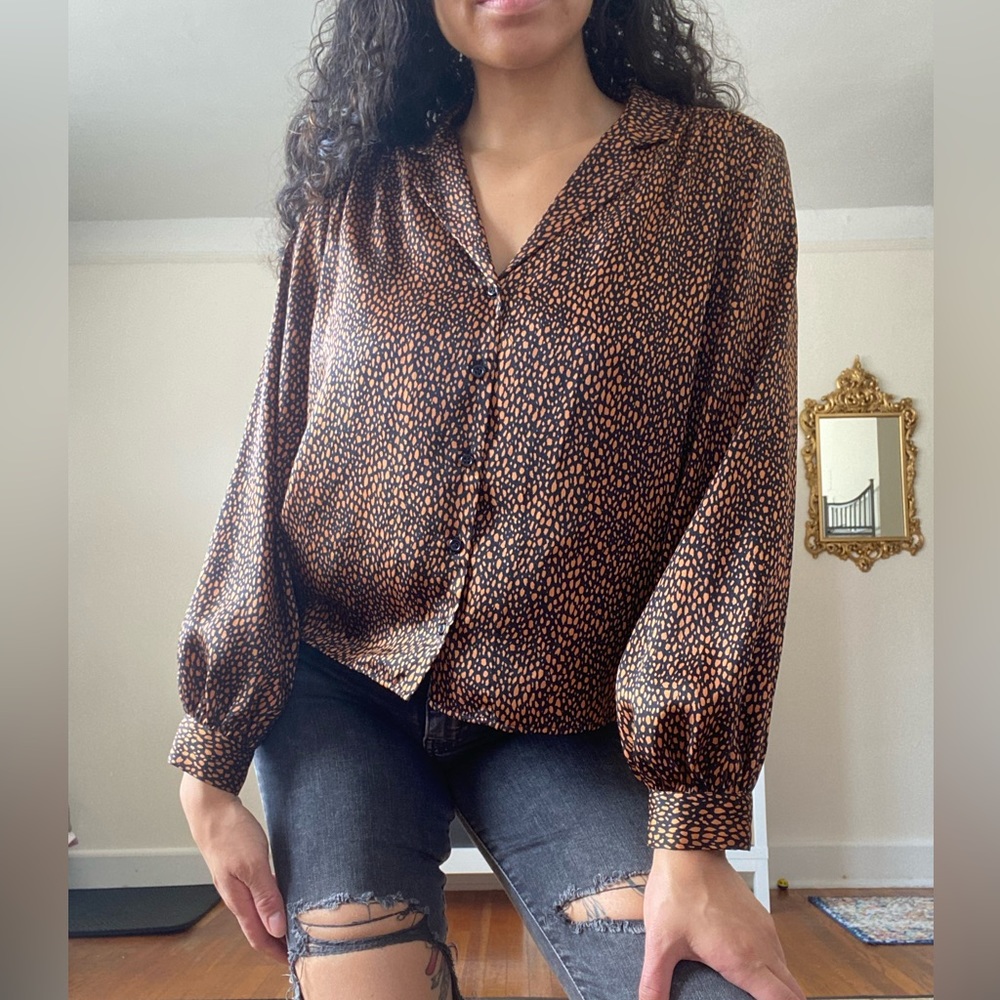 Topshop Pebble Print Blouse
